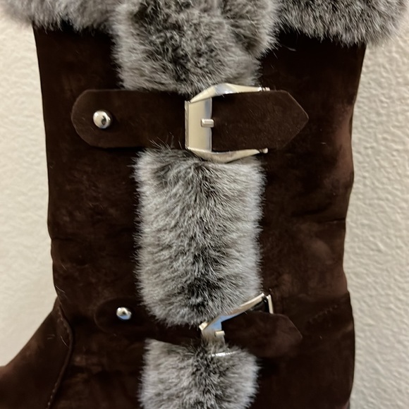 Chocolate Brown Suede Boots - Picture 5 of 5